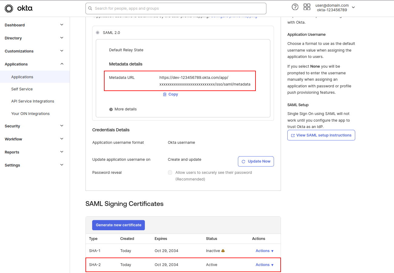 SSO configuration