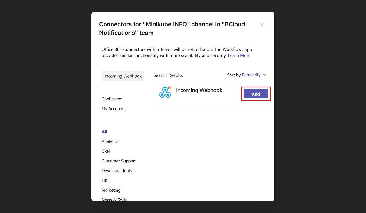 Microsoft Teams Channel Connector